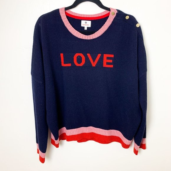 Sundry Anthropologie Love Button Cashmere Sweater Medium (2) - Picture 2 of 7